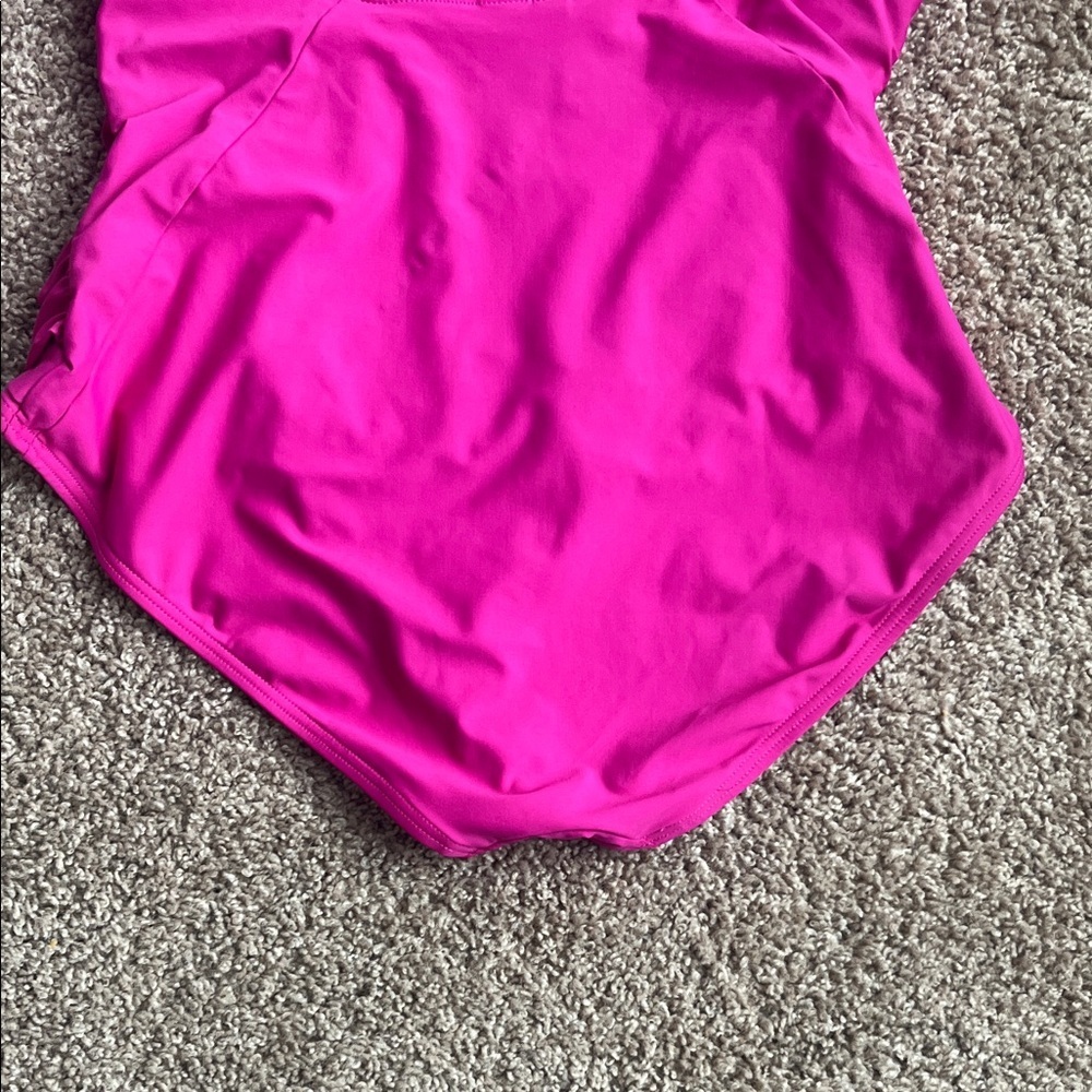 DKNY Fuchsia Ruffled Swimsuit Size L - Picture 7 of 8